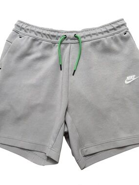 Nike NSW Tech Fleece Shorts Mens L Drawstring Zip Pocket 7" Inseam CU4503 Gray